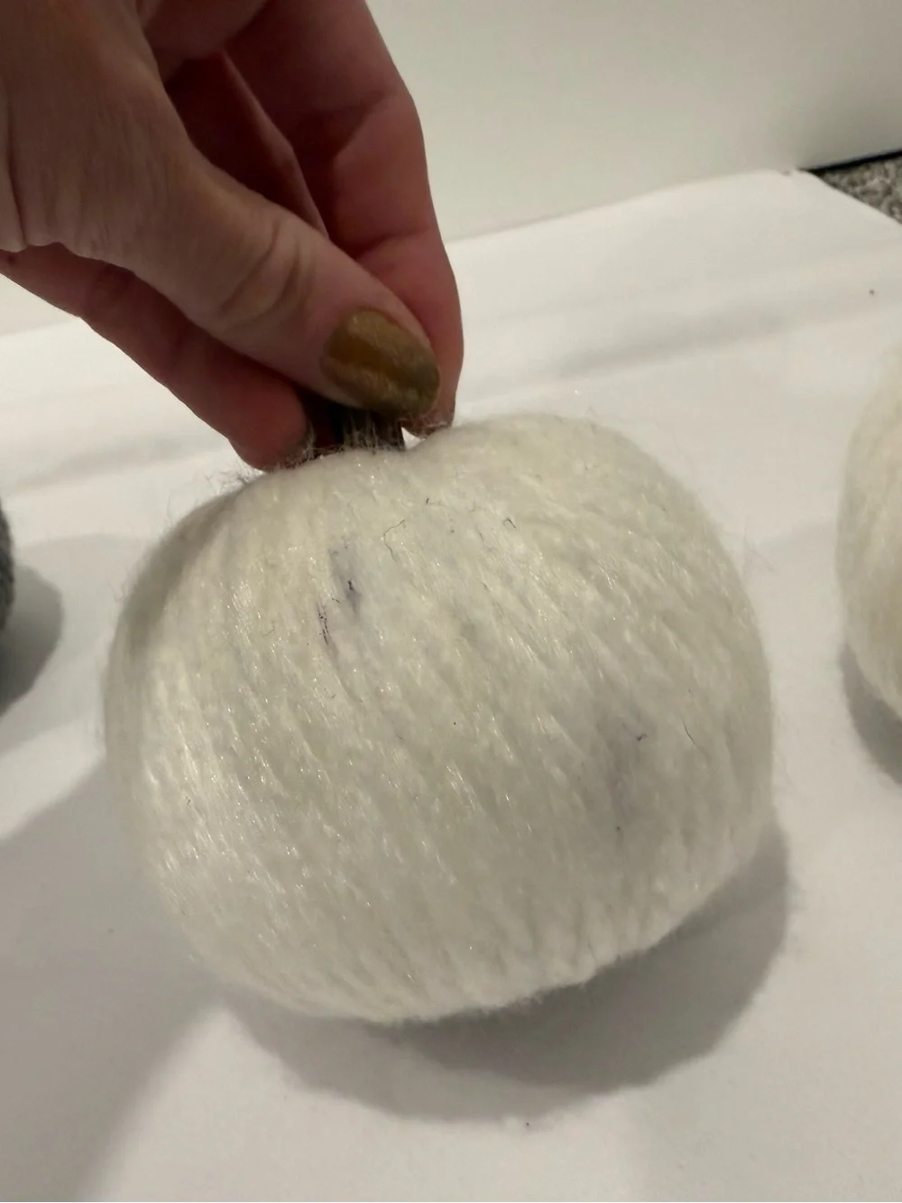 Set of 8 Minimalist Decorative Pumpkins in Gray and White